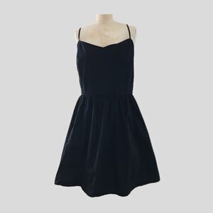 H&M Black Cotton Sleeveless Short Summer Flared Smocked Mini Dress - XL